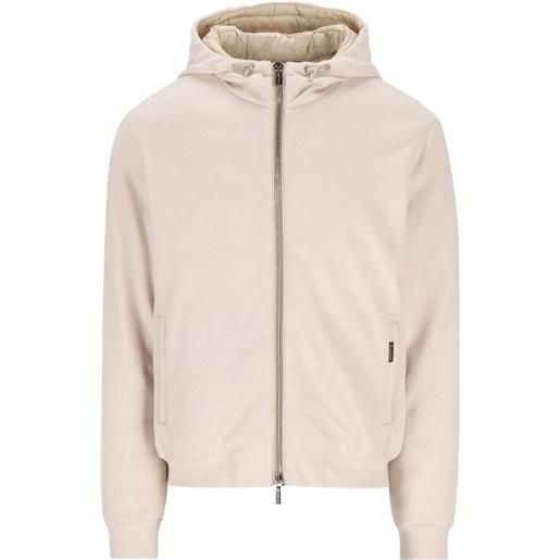 Moorer drawstring hooded jacket - toni neutri