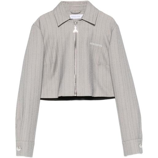 Patrizia Pepe giacca crop gessata - nero