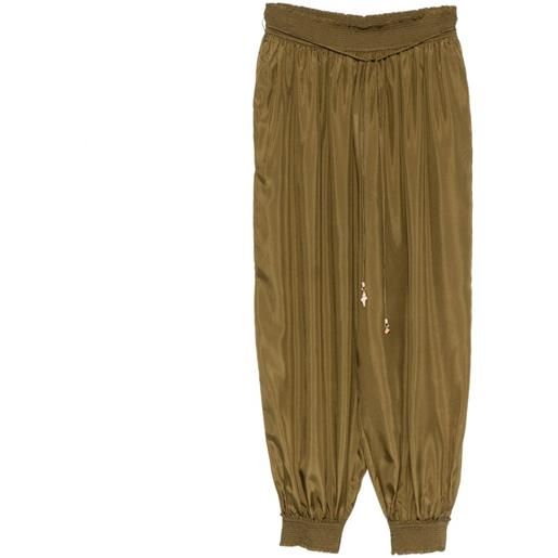 ZIMMERMANN pantaloni con orli elasticizzati - verde