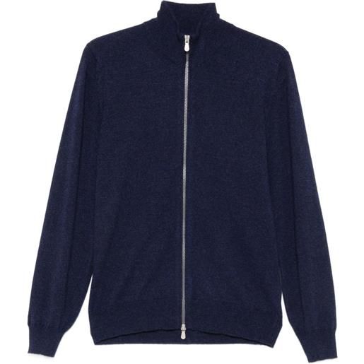 Brunello Cucinelli cardigan con zip - blu