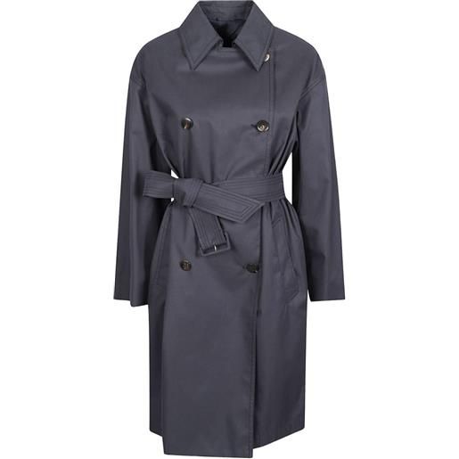 Max Mara trench doppiopetto con cintura - blu