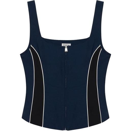 SIMKHAI top aya con inserti - blu