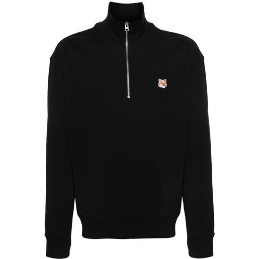 Maison Kitsuné felpa con applicazione - nero
