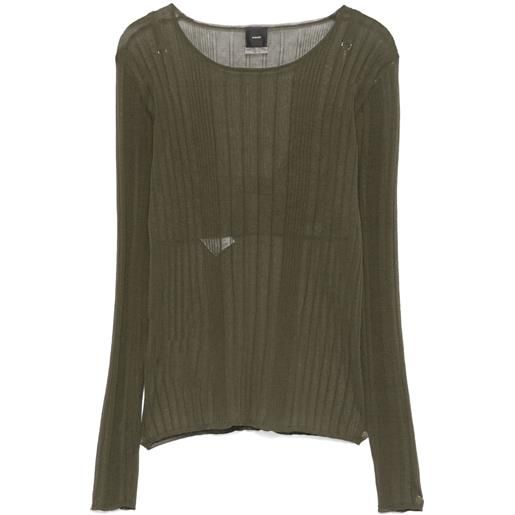 PINKO top semi trasparente - verde