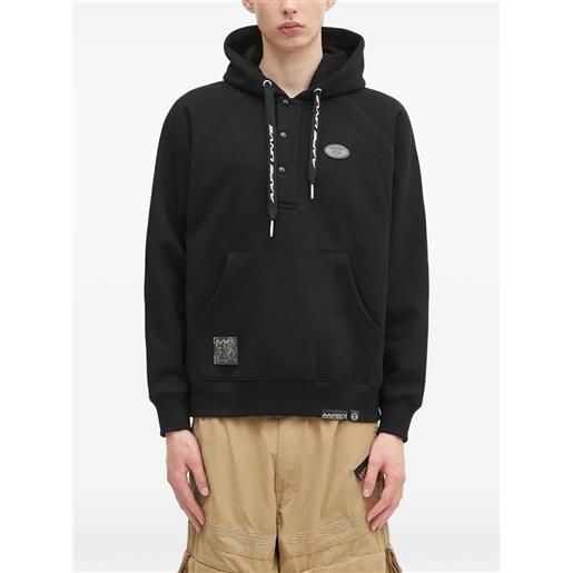 AAPE BY *A BATHING APE® felpa moonface logo con cappuccio - nero