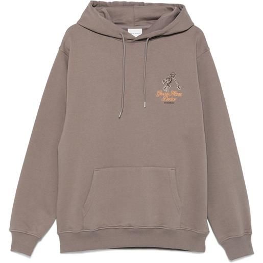 Drôle De Monsieur felpa con cappuccio e logo - grigio