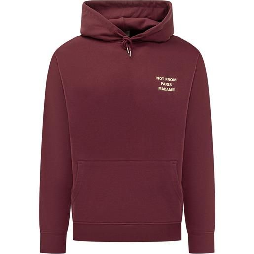 Drôle De Monsieur felpa con stampa slogan e cappuccio - rosso