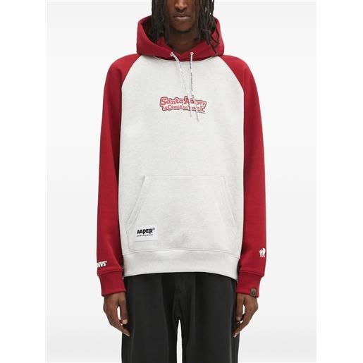 AAPE BY *A BATHING APE® felpa con maniche raglan e cappuccio - grigio