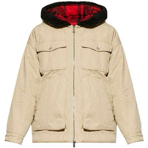 DSQUARED2 logo-patch hooded jacket - toni neutri
