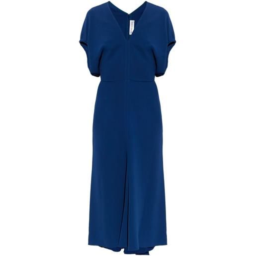 Victoria Beckham abito edith con scollo a v - blu
