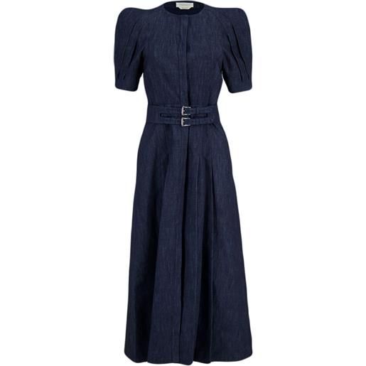 Gabriela Hearst abito patricia midi con cintura - blu