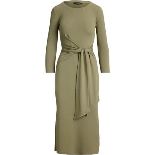 Lauren Ralph Lauren abito midi georgette con cintura - verde