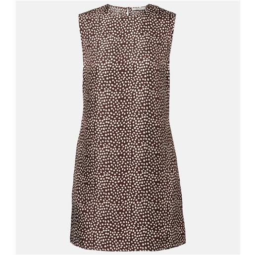 Asceno abito corto sintra in twill di seta a pois