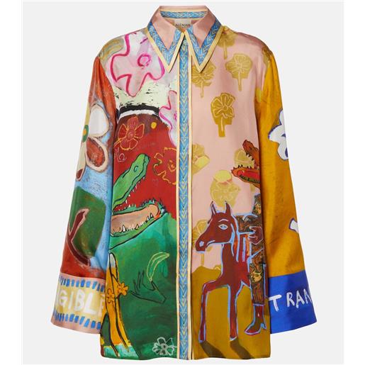 Alemais alémais x mlak - camicia in twill di seta con stampa