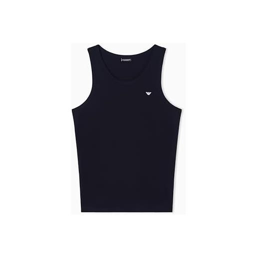 Emporio armani canotta uomo piquet cotone blu xxl