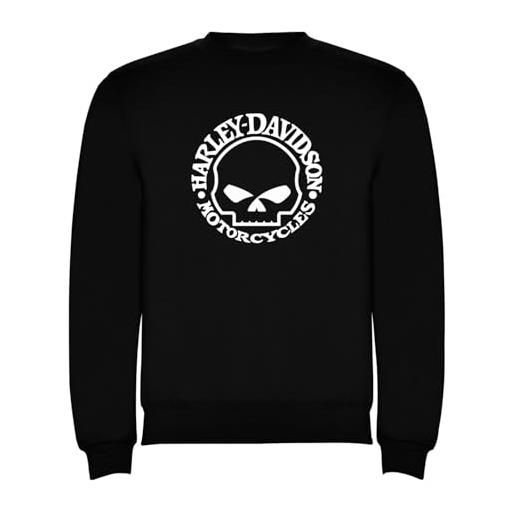 Genérico felpa classica nera con logo harley uomo taglie s a xxl sweatshirt, nero , xl