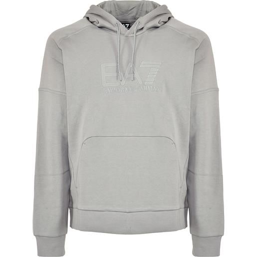 EA7 felpa con cappuccio visibility in misto cotone