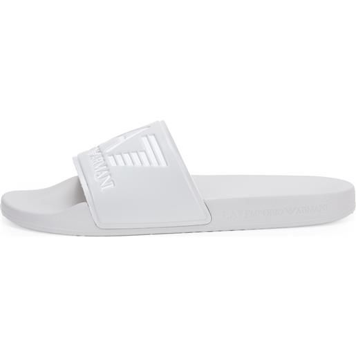 EA7 slides con logo fog quiet gray white