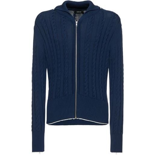 EGONlab. cardigan con stampa - blu