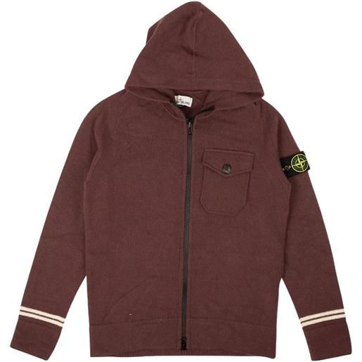 Stone Island felpa con cappuccio e zip - marrone