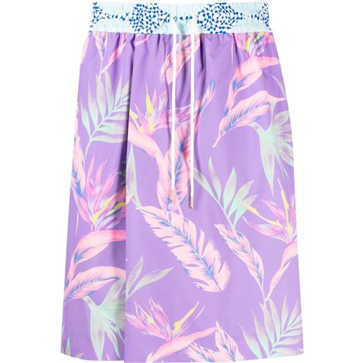 Fumito Ganryu shorts con stampa - viola