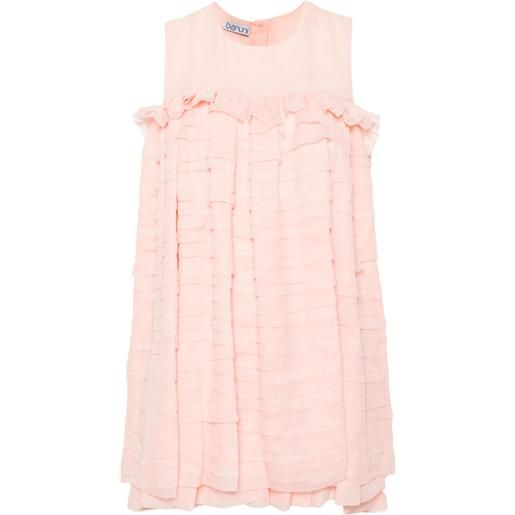 Baruni abito corto con ruches - rosa