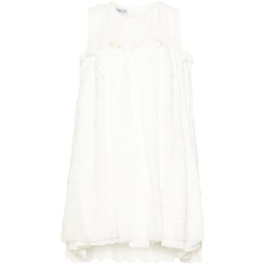 Baruni abito corto con ruches - bianco