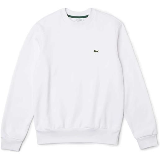 LACOSTE sh9608 001 felpa crew cocco piccolo bianco