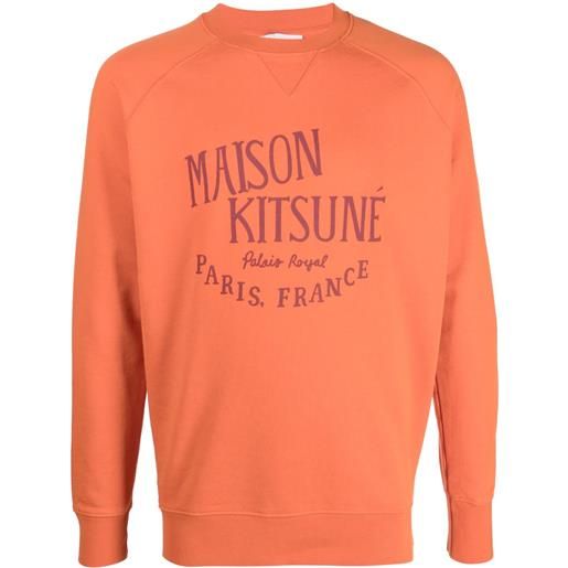 Maison Kitsuné felpa con stampa - arancione