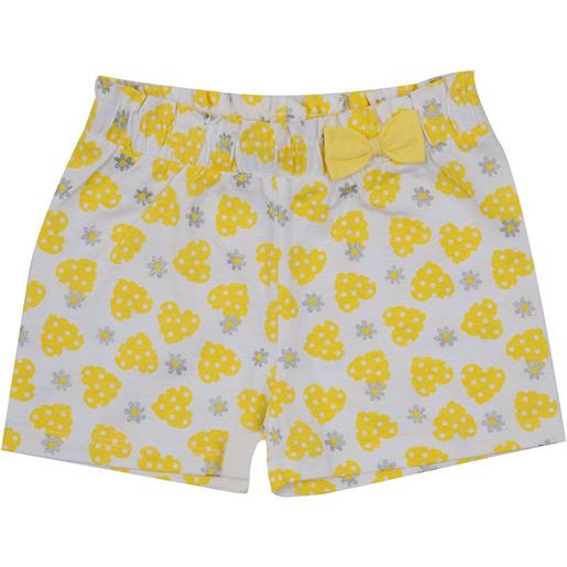 Mawi short jersey bimba bianco/giallo con fiocco