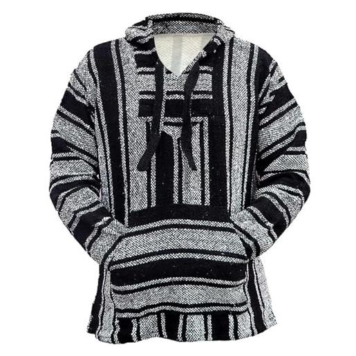 Generic felpa da uomo con cappuccio, stile etnico, con tasca a marsupio, morbida, casual, per il tempo libero, traspirante e calda autunno a maniche lunghe, 01-grigio chiaro, xxl
