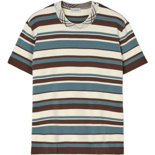 Burberry t-shirt a righe - toni neutri
