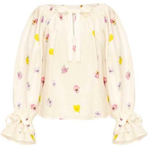 Sleeper blusa cha-cha a fiori - toni neutri