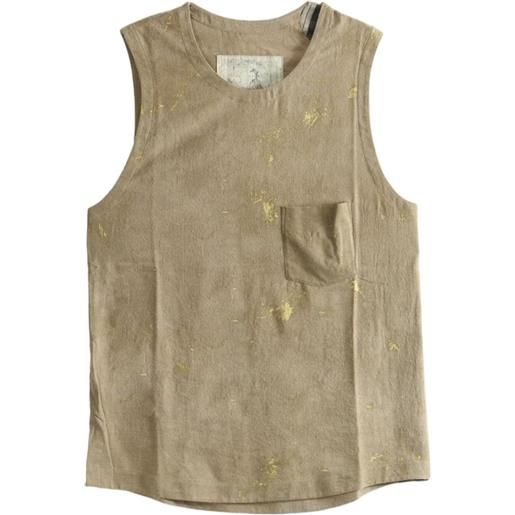 Ziggy Chen canotta con stampa - marrone