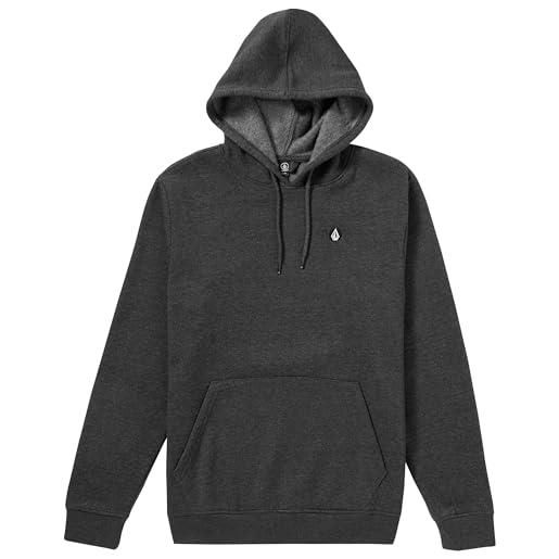 Volcom felpa da uomo in pile con cappuccio foreman, nero mélange, large