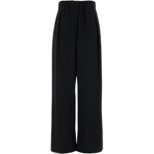 Jil Sander pantaloni in crêpe a gamba ampia - nero