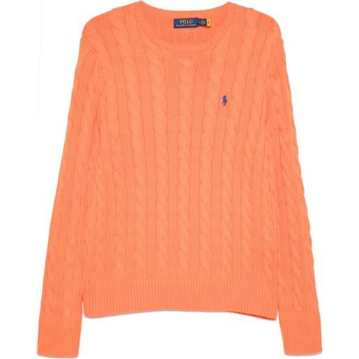 Polo Ralph Lauren maglione con ricamo polo pony - arancione