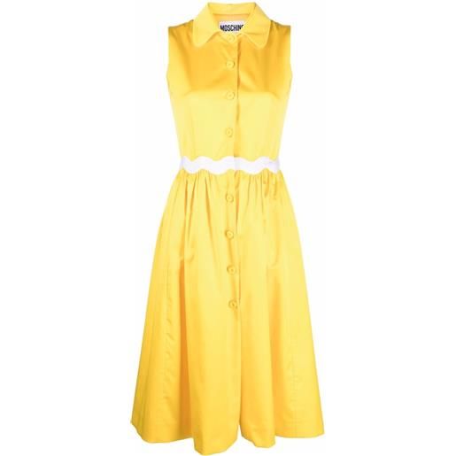 Moschino abito midi con cintura - giallo