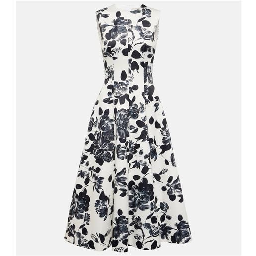 Emilia Wickstead abito midi mara in twill con stampa