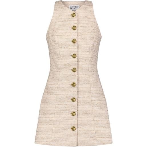 Matthew Bruch abito corto in tweed - toni neutri