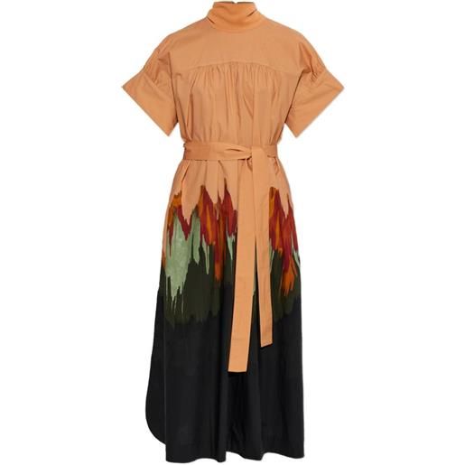 Ulla Johnson abito midi con stampa - arancione