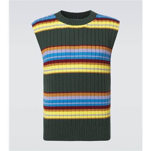 Dries Van Noten gilet in cotone e lana a righe