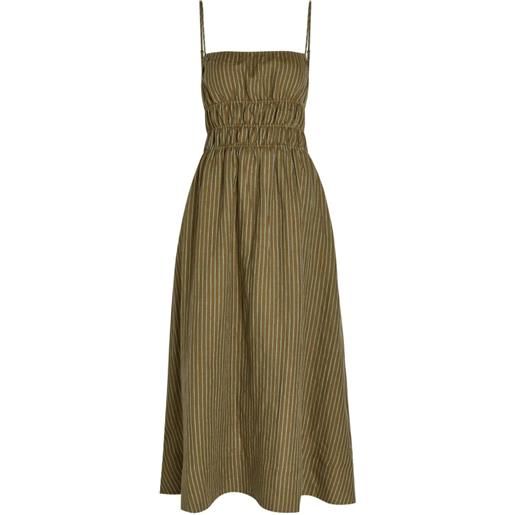 STAUD abito ayla midi a righe - verde