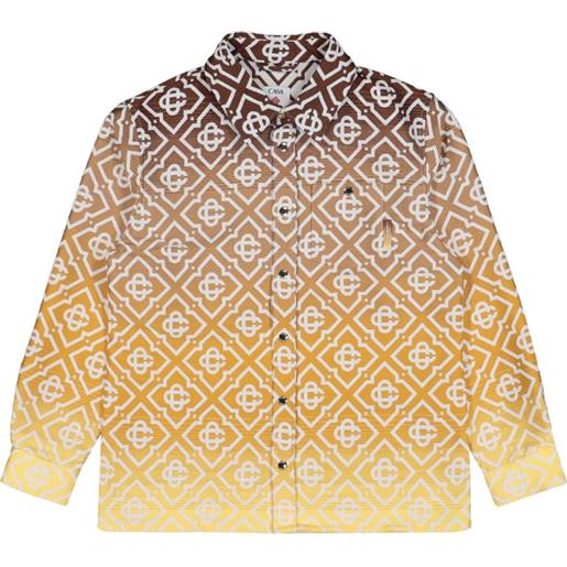 Casablanca giacca bouclé con monogramma - marrone