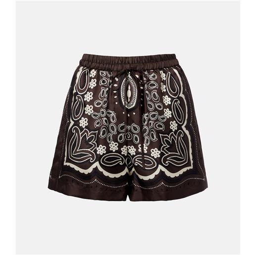 Nili Lotan shorts frances in twill di seta con stampa