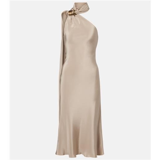 Max Mara abito lungo elegante in seta monospalla