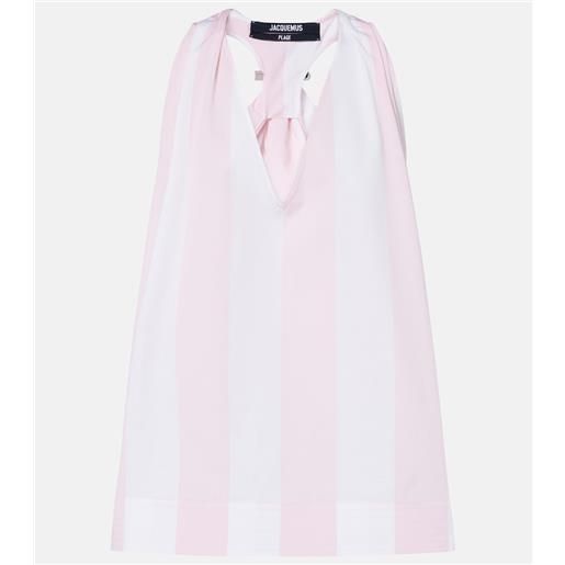Jacquemus top norma in popeline di cotone a righe