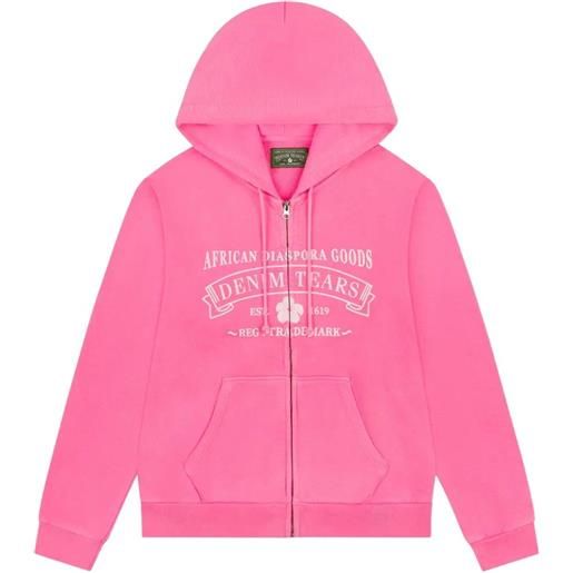 Denim Tears felpa adg con zip - rosa