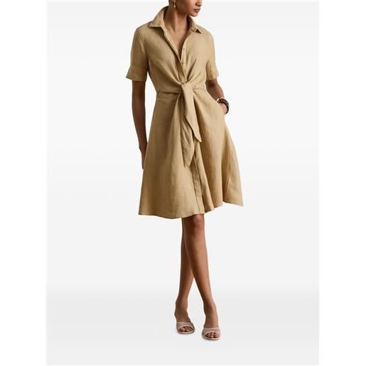 Lauren Ralph Lauren abito midi in lino - toni neutri