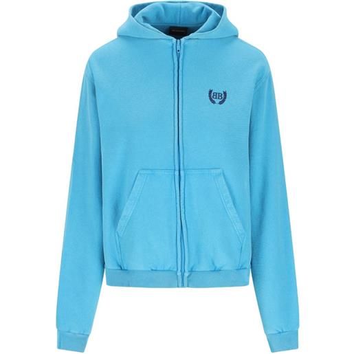 Balenciaga felpa con zip - blu